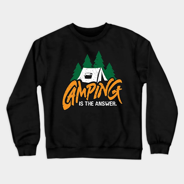 Vintage Style Camping, Tent Or RV Camping Gift Crewneck Sweatshirt by Blue Zebra